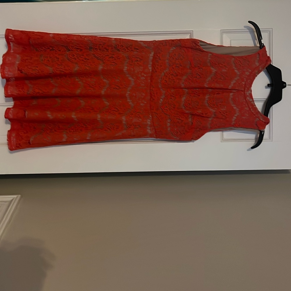 Love Fire Coral Lace Dress